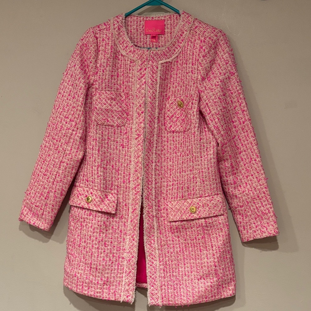 Lilly Pulitzer Pink Tweed Blazer